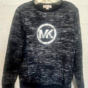 Women's Michael Kors Long Sleeved Logo Shirt Black/white Size Small